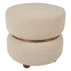 Tabouret en tissu et pin beige - Alpinia