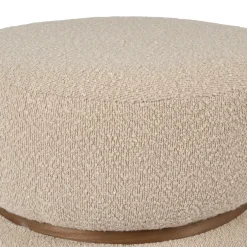 Tabouret en tissu et pin beige - Alpinia