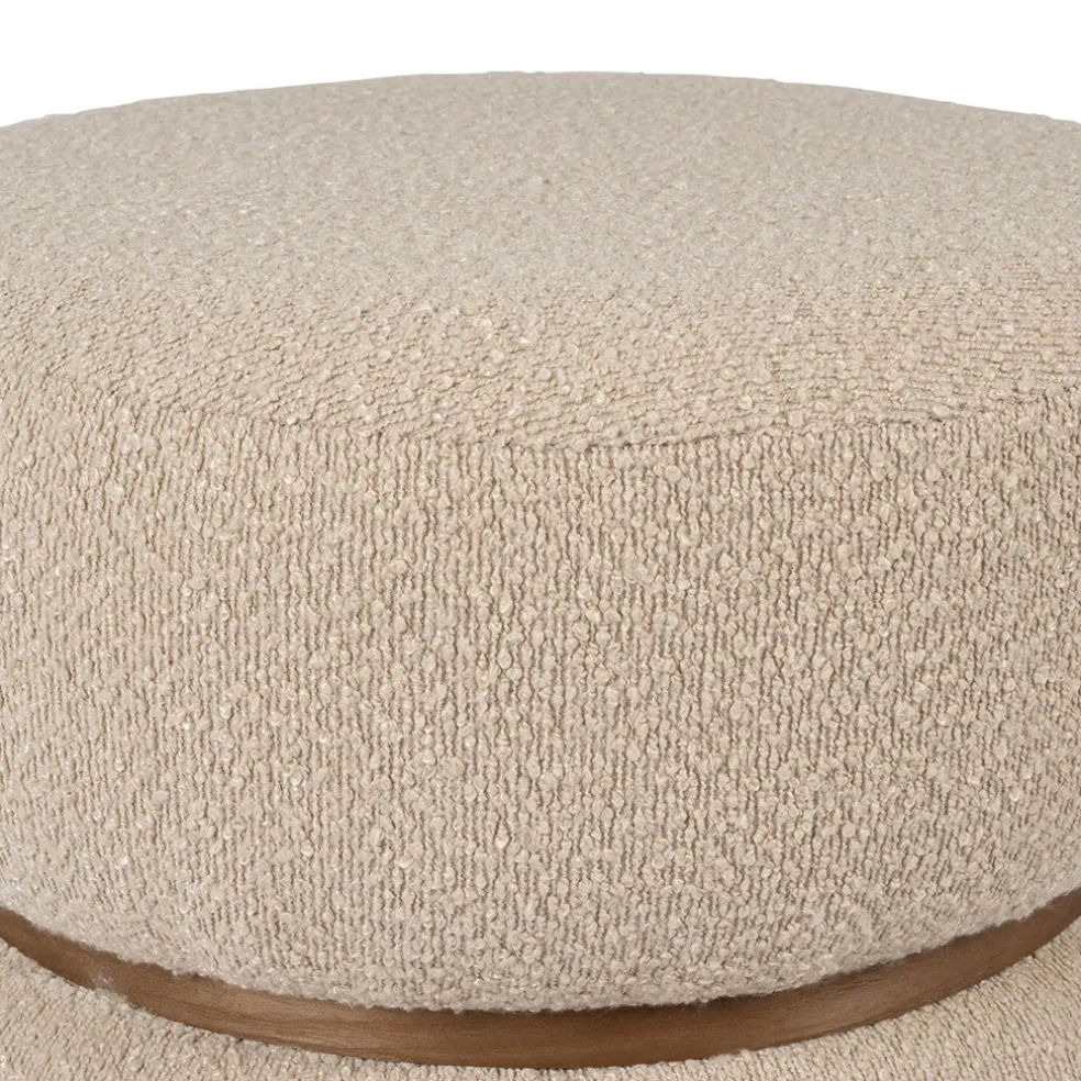 Tabouret en tissu et pin beige - Alpinia