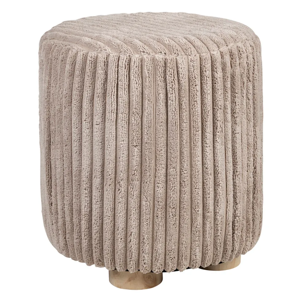Tabouret en tissu taupe - Klosen