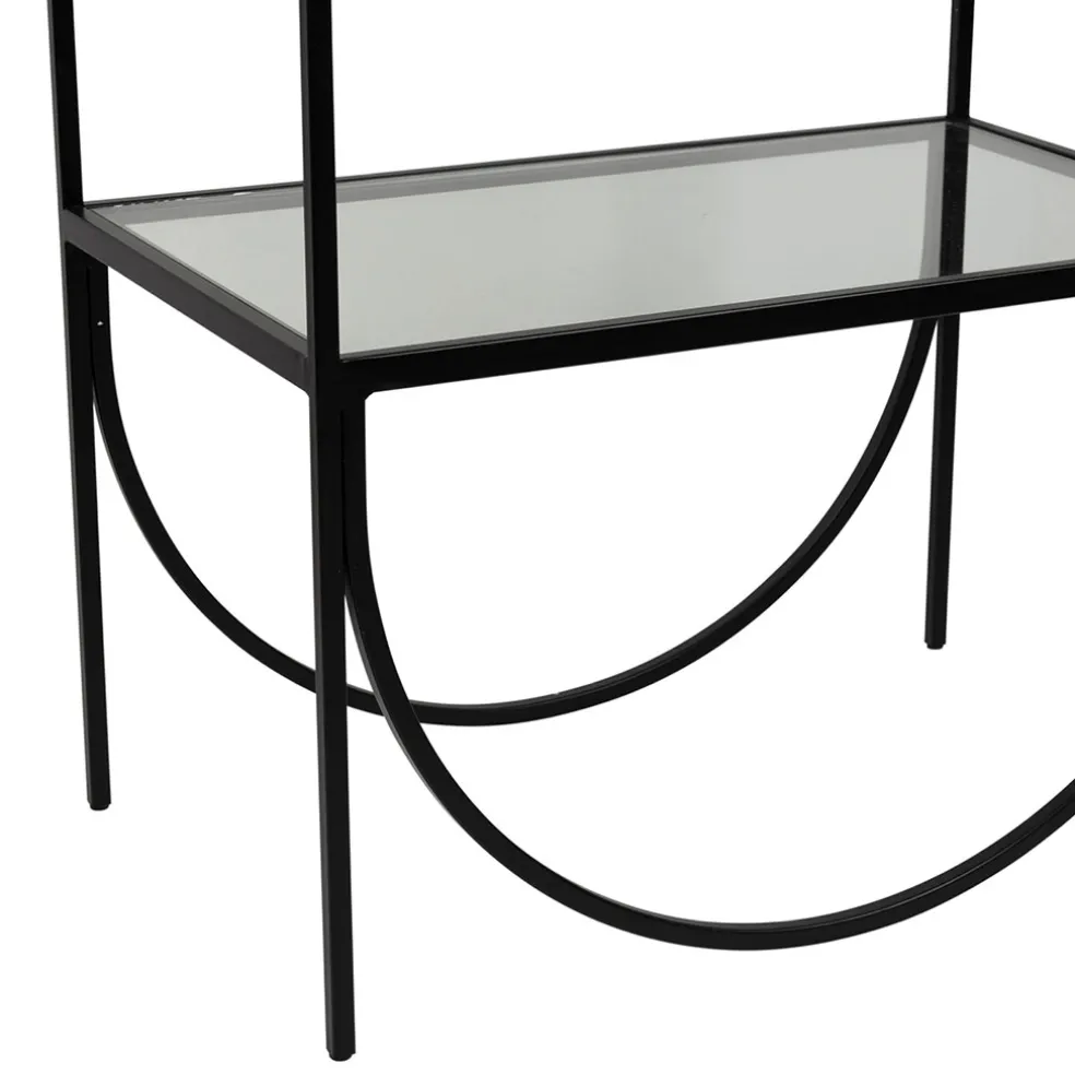 Étagère 3 niveaux en verre et fer noir h120cm - Lernet