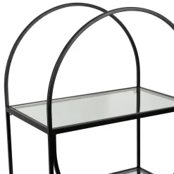 Étagère 3 niveaux en verre et fer noir h120cm - Lernet