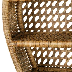 Étagère murale 3 niveaux en rotin brun h41cm - Ednna