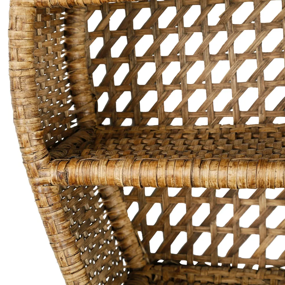 Étagère murale 3 niveaux en rotin brun h41cm - Ednna