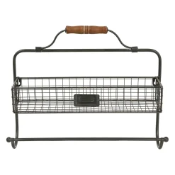 Étagère murale avec dévidoir en fer noir