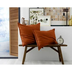 Taie d'oreiller en flanelle tomette 50x70cm - Candice