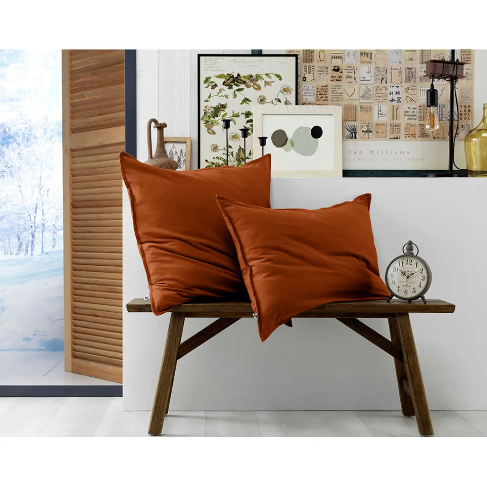 Taie d'oreiller en flanelle tomette 50x70cm - Candice