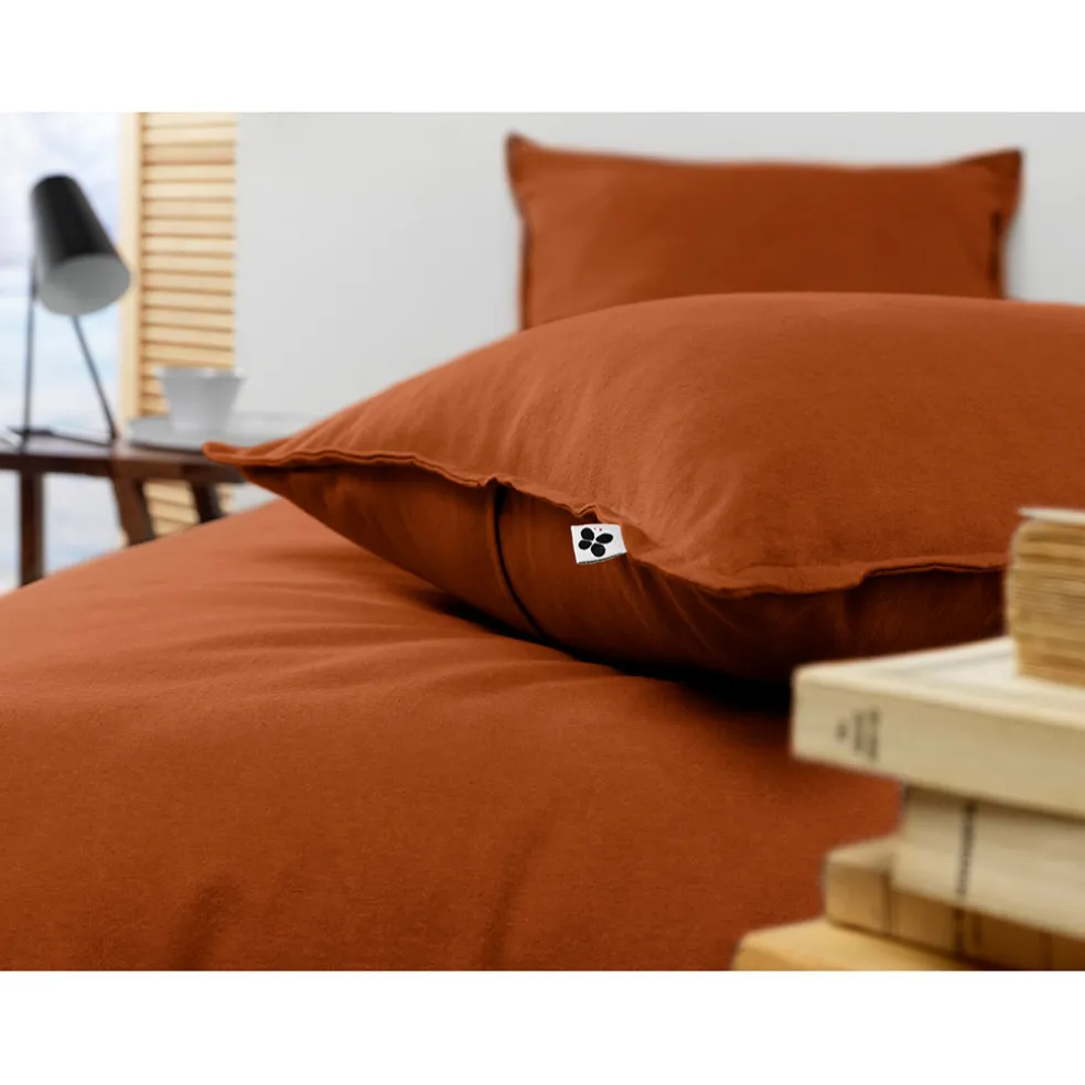 Taie d'oreiller en flanelle tomette 50x70cm - Candice