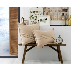 Taie d'oreiller en flanelle sable 50x70cm - Candice