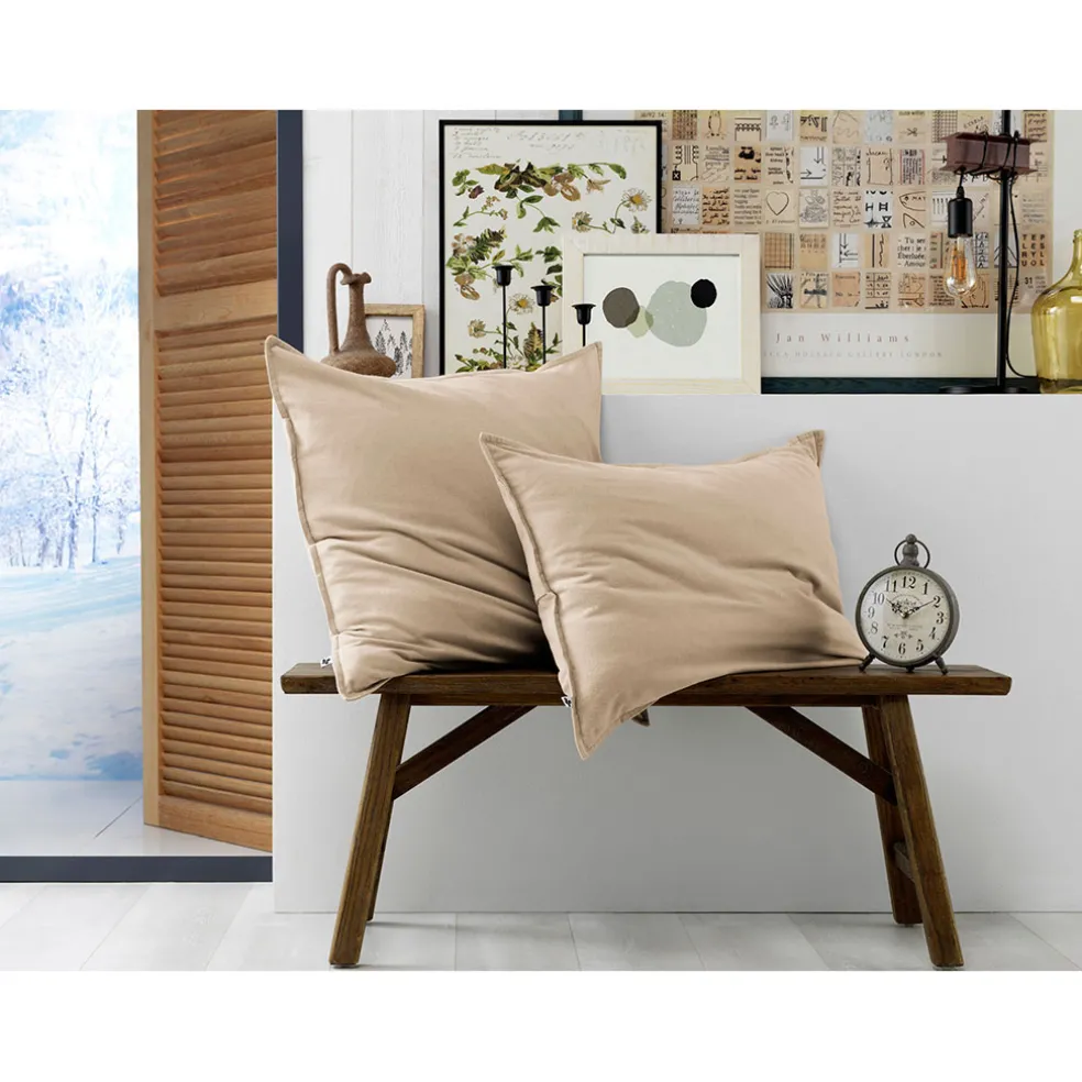 Taie d'oreiller en flanelle sable 50x70cm - Candice