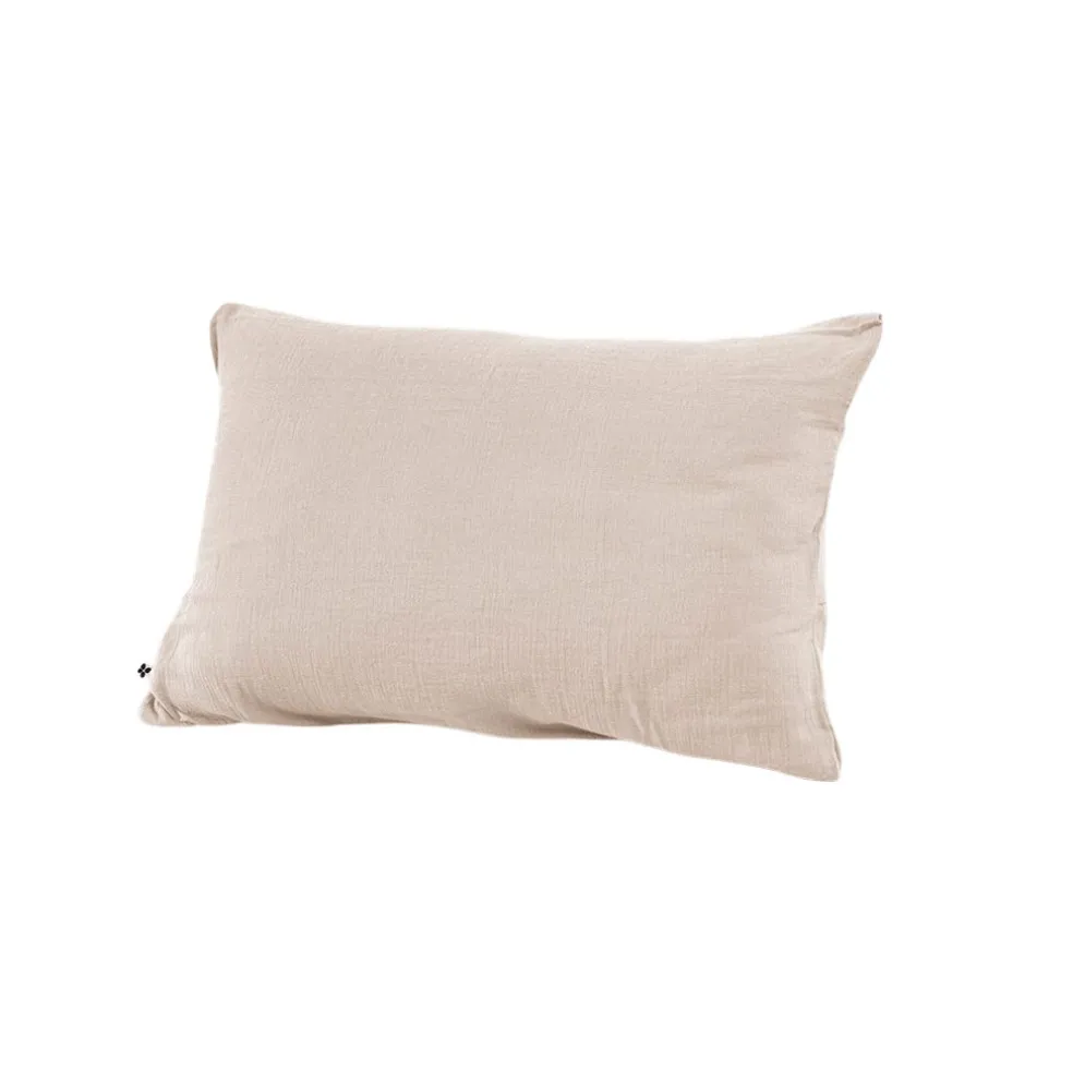 Taie d'oreiller en gaze de coton unie pampa 50x70cm - Gaia