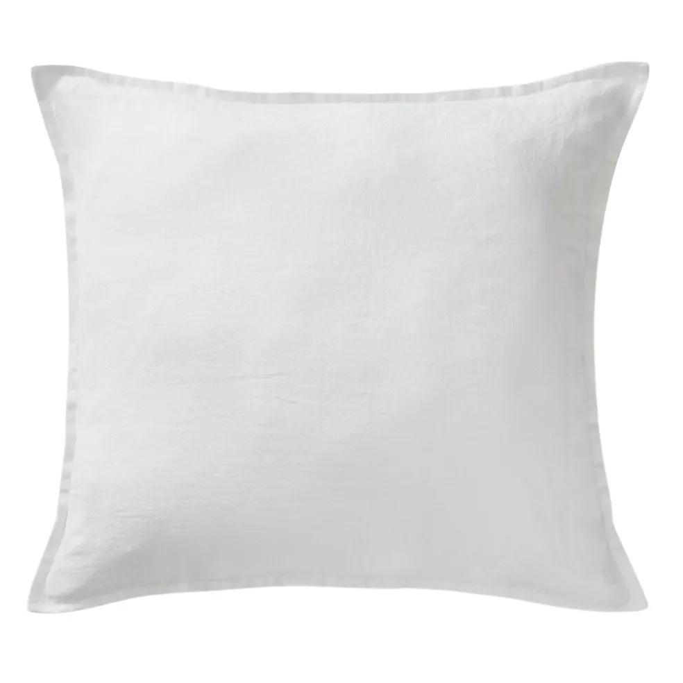 Taie d'oreiller en lin lavé craie 60x60cm - Soline