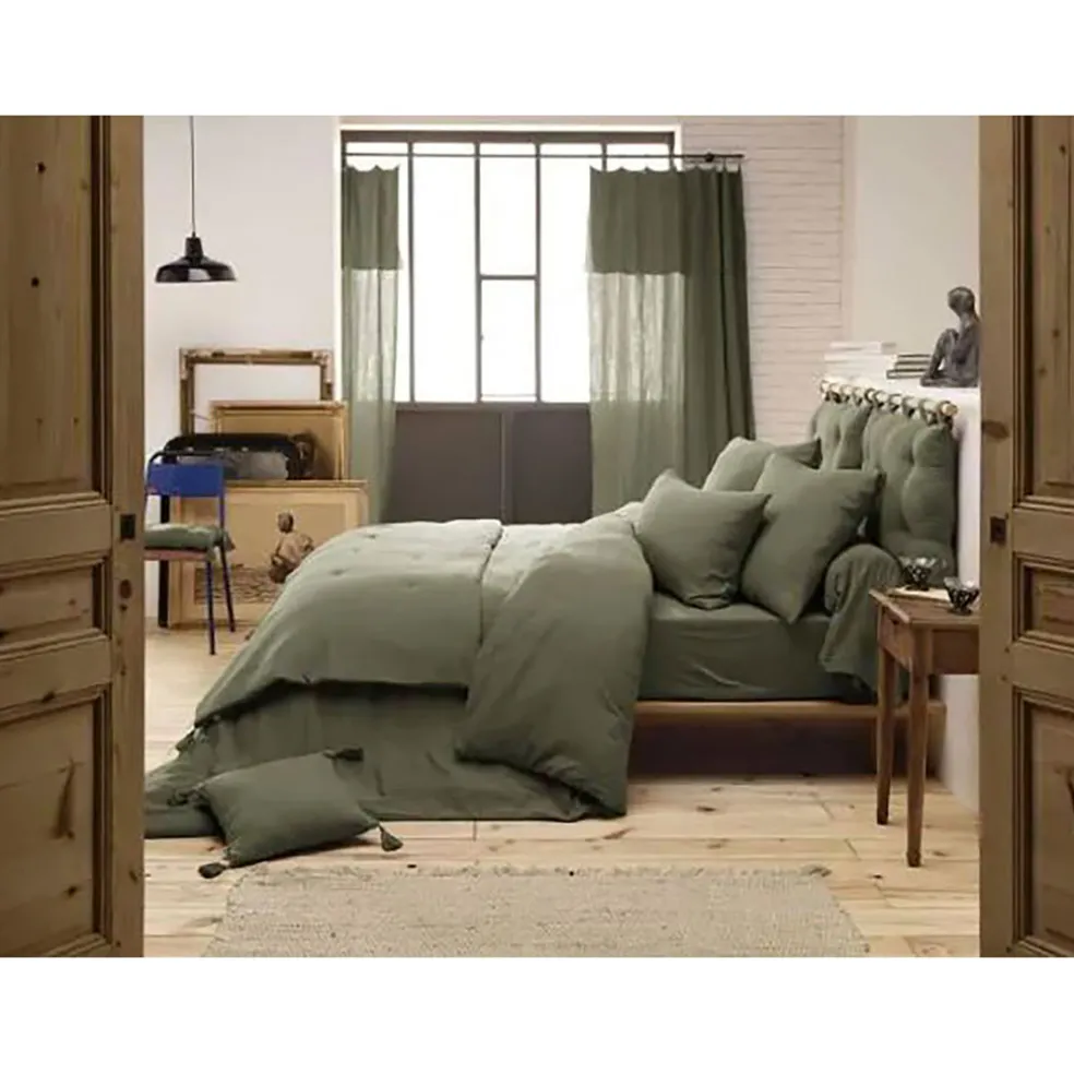 Taie d'oreiller romarin en gaze de coton 50x70cm - Gaia