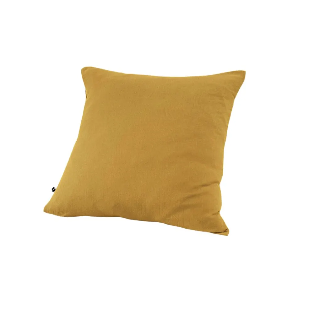 Taie d'oreiller safran en gaze de coton 60x60cm - Gaia