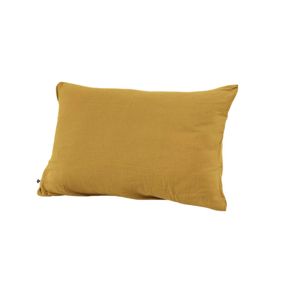Taie d'oreiller safran en gaze de coton 50x70cm - Gaia