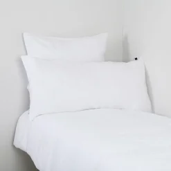 Taie d'oreiller viti blanc 65x65cm 100% lin lavé