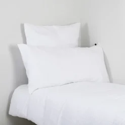Taie d'oreiller viti blanc 65x65cm 100% lin lavé
