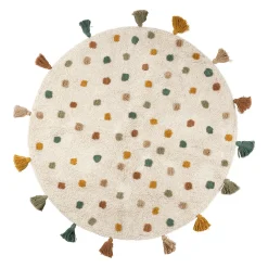 Tapis à pois tufté multicolore d100cm coton - sweet dream