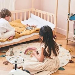 Tapis à pois tufté multicolore d100cm coton - sweet dream