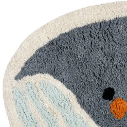 Tapis baleine tufté en coton bleu - Banquise