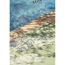 Tapis de plage en tissu vert d'eau 170x70cm - Allegra