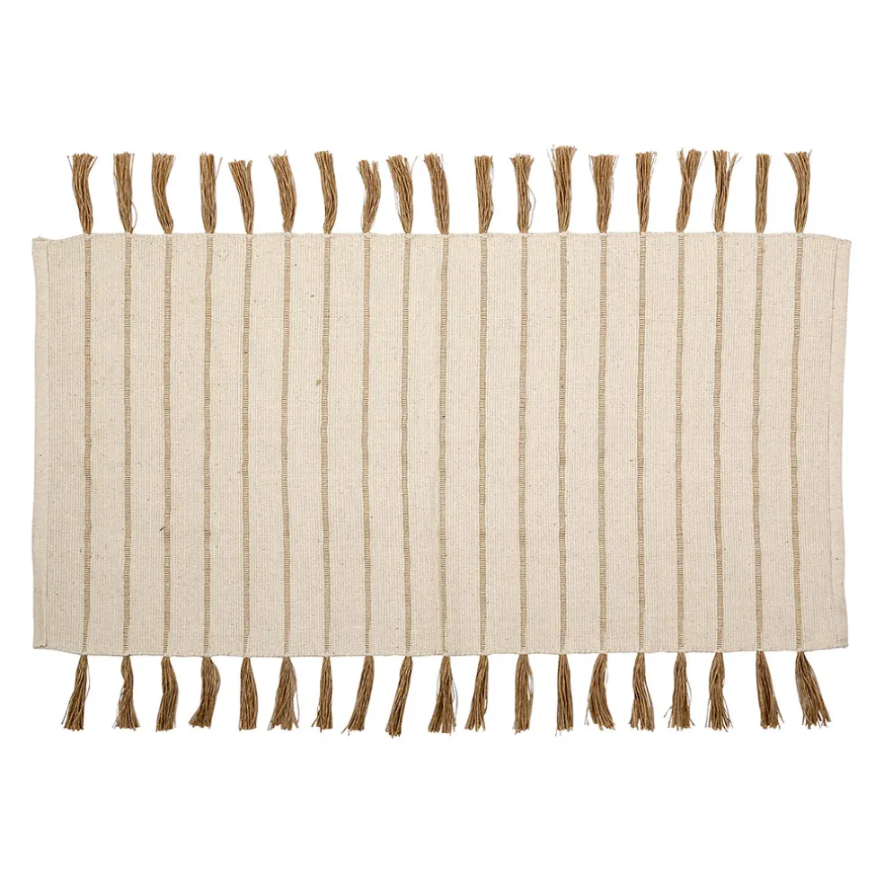 Tapis en coton et jute écru 140x70cm - Kolore