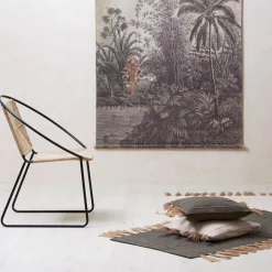 Tapis en coton et jute kaki 140x70cm - Kolore