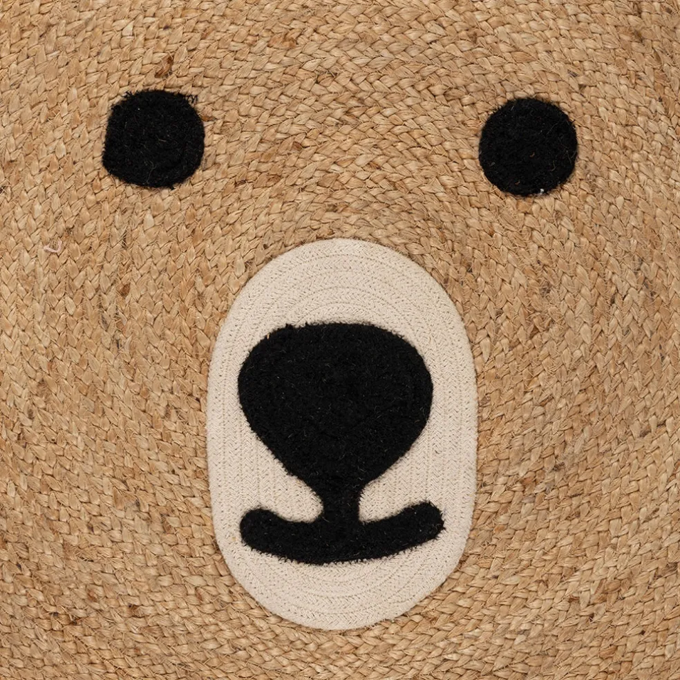 Tapis en jute et coton naturel ours 100x108cm - Sweetdream