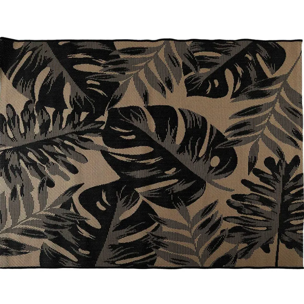 Tapis extérieur noir et naturel 120x180cm - Fleuri