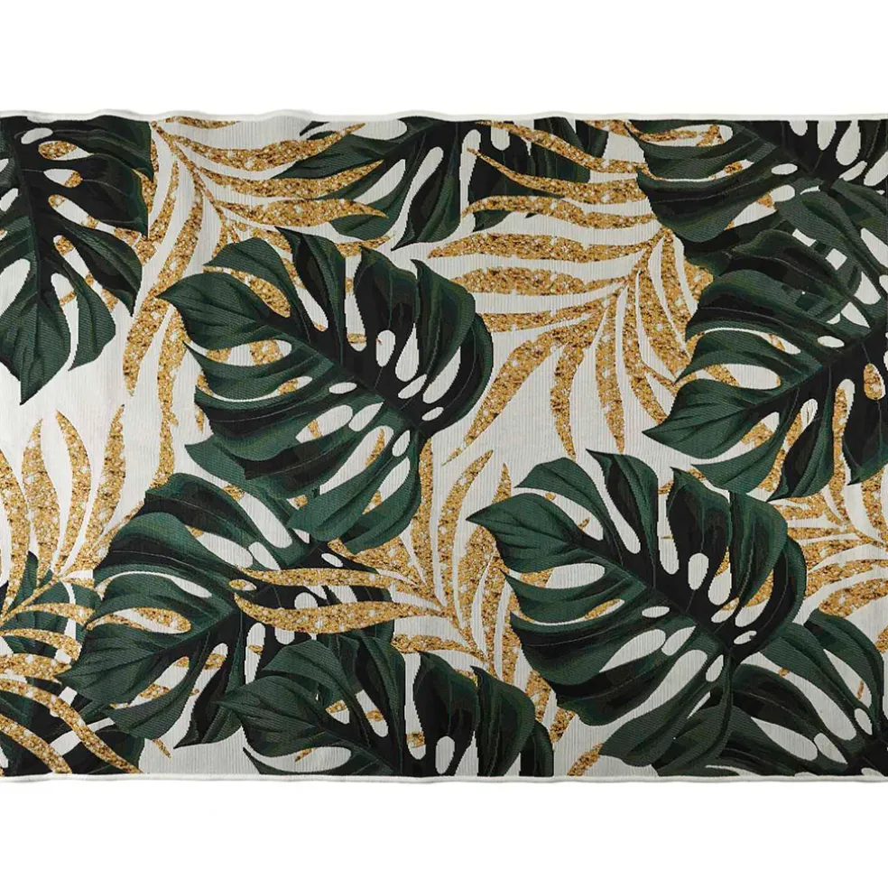 Tapis extérieur vert et doré 120x180cm - Fleuri