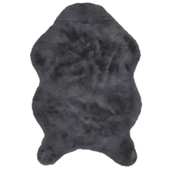 Tapis imitation fourrure poil fin gris 60x90cm