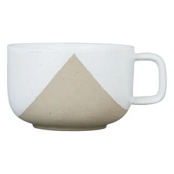 Tasse à thé avec support en grès indigo, blanc et terracotta -courba