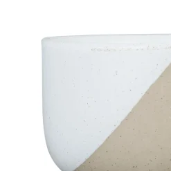 Tasse à thé avec support en grès indigo, blanc et terracotta -courba