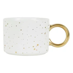 Tasse à thé en grès blanc mat et doré 30cl - Astre