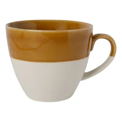 Tasse en grès moutarde et blanc - Crakel