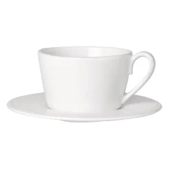 Tasse et sous-tasse en faience blanche - constance