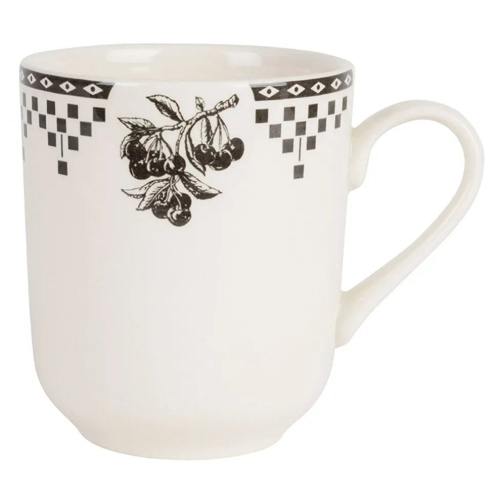 Tasse haute en faïence anthracite 34.5cl - Damier