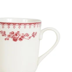 Tasse haute en faïence blanchet et rouge 34cl - faustine