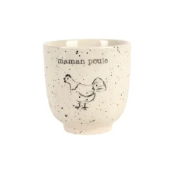 Tasse Maman en grès blanc moucheté 15cl - La Ferme