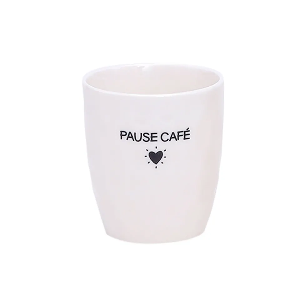Tasse Pause café en céramique blanc 18cl