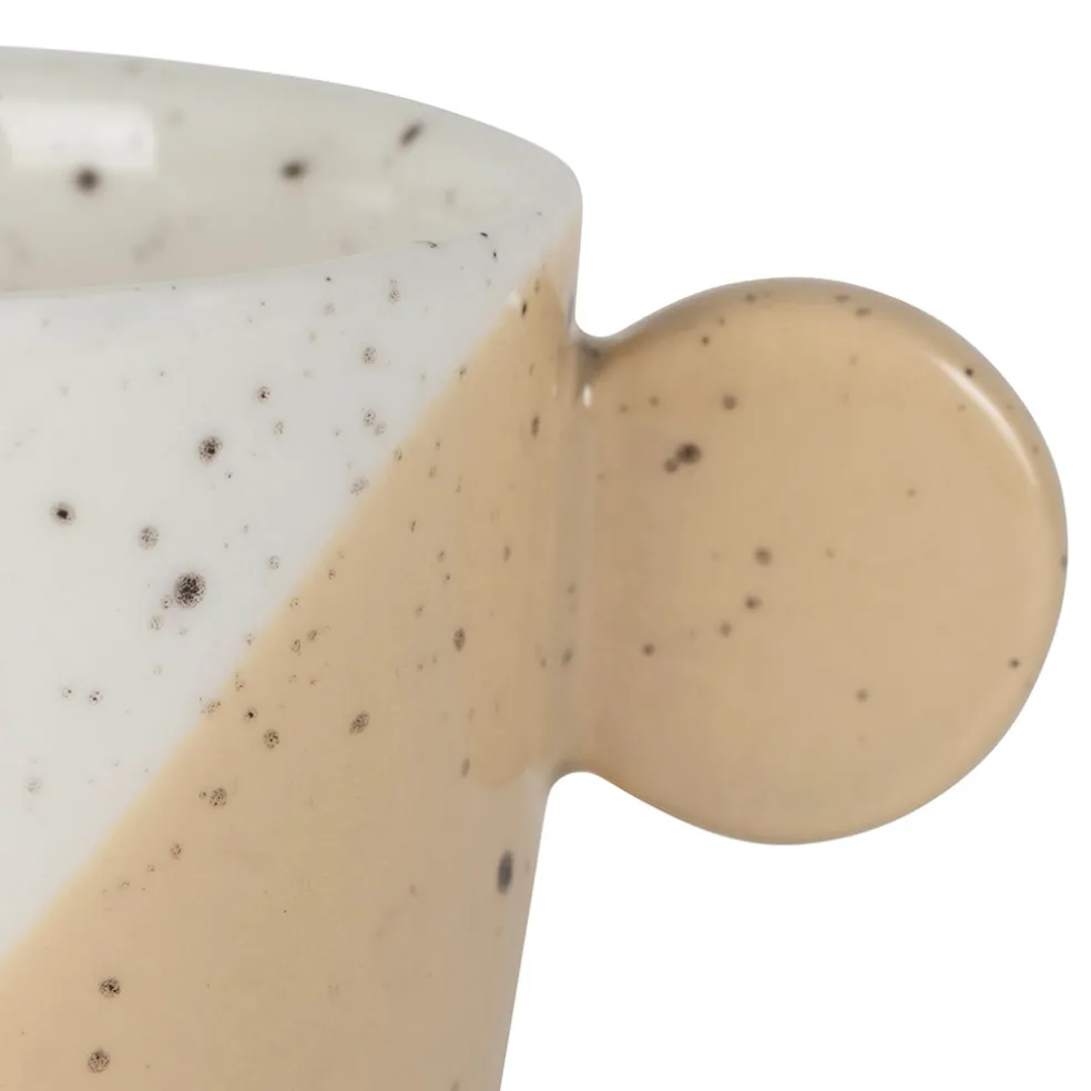 Tasses à café x4 en grès sauge et nude moucheté 14cl - Aurore