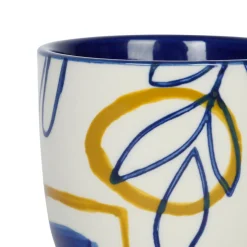 Tasses (x6) arty folk bleu 15cl en gres