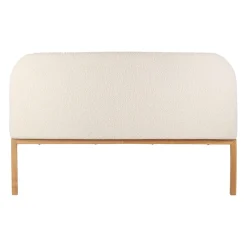 Tete lit en bouclettes ivoire et bois 160x100cm - Organic