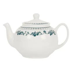 Theiere anglaise en faïence blanc et bleu ancien - Faustine