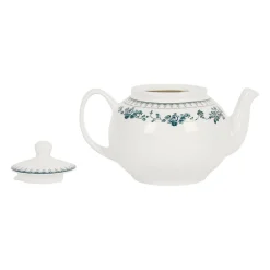 Theiere anglaise en faïence blanc et bleu ancien - Faustine