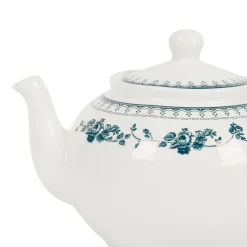 Theiere anglaise en faïence blanc et bleu ancien - Faustine