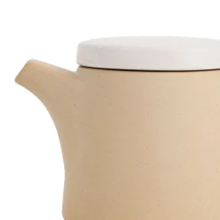 Theiere en grès naturel mat avec filtre - terre boheme