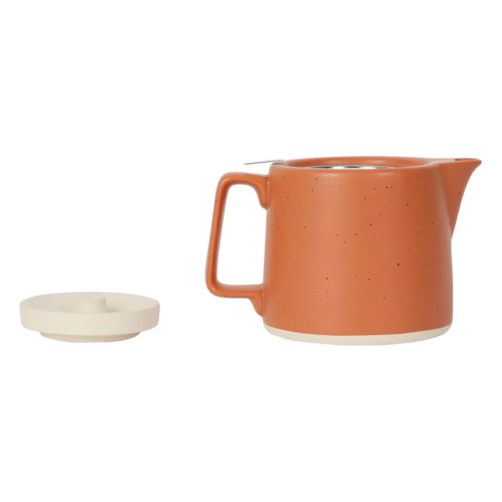 Theiere en grès terracotta et filtre inox 1l - Verde