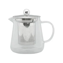 Theiere en verre avec filtre blanc