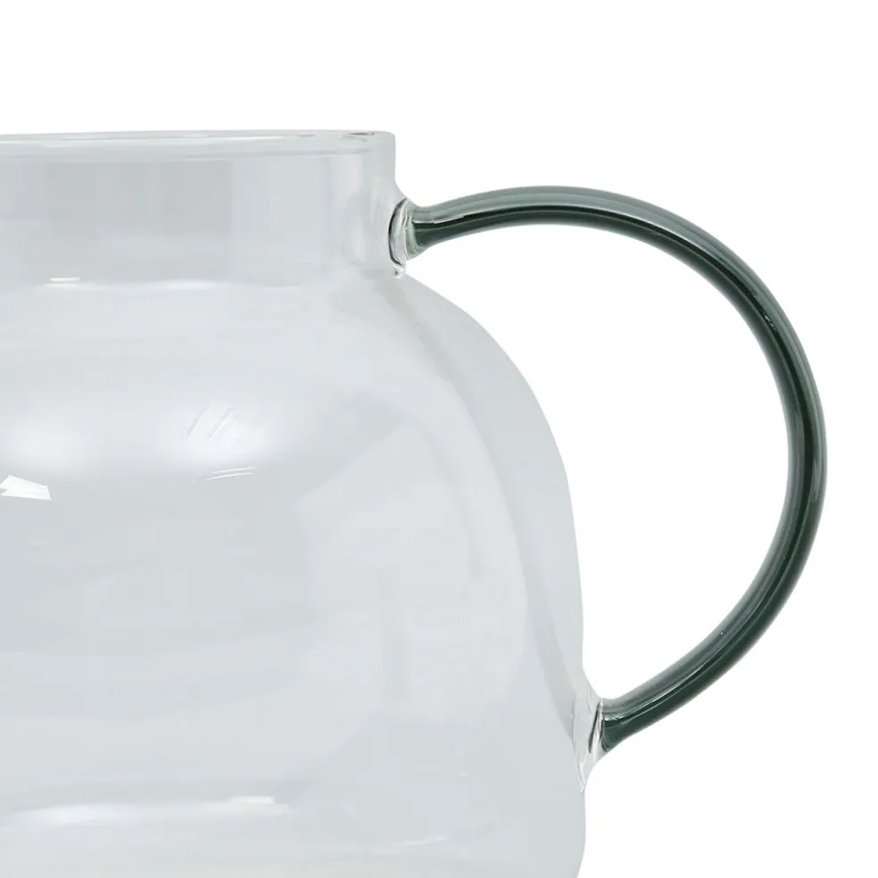 Theiere en verre avec filtre anse grise